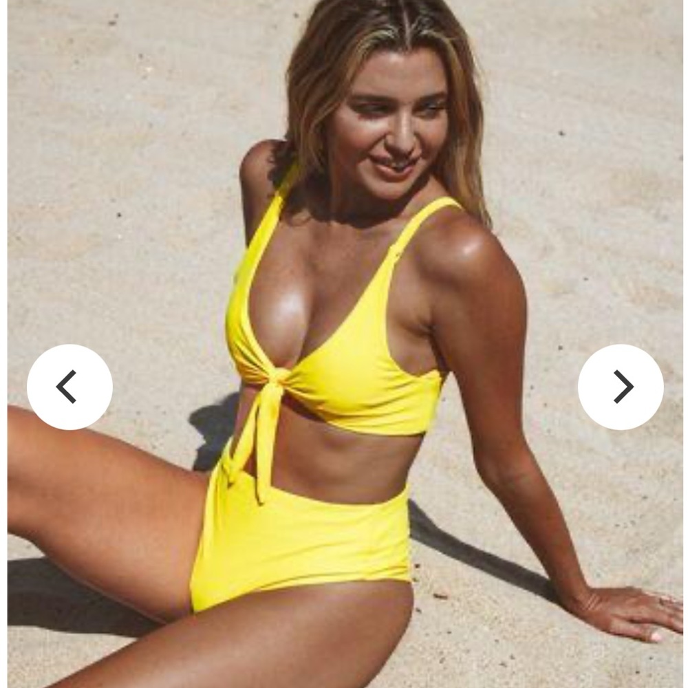 NWOT Pinkcolada Mango Yellow Bikini set, size L
